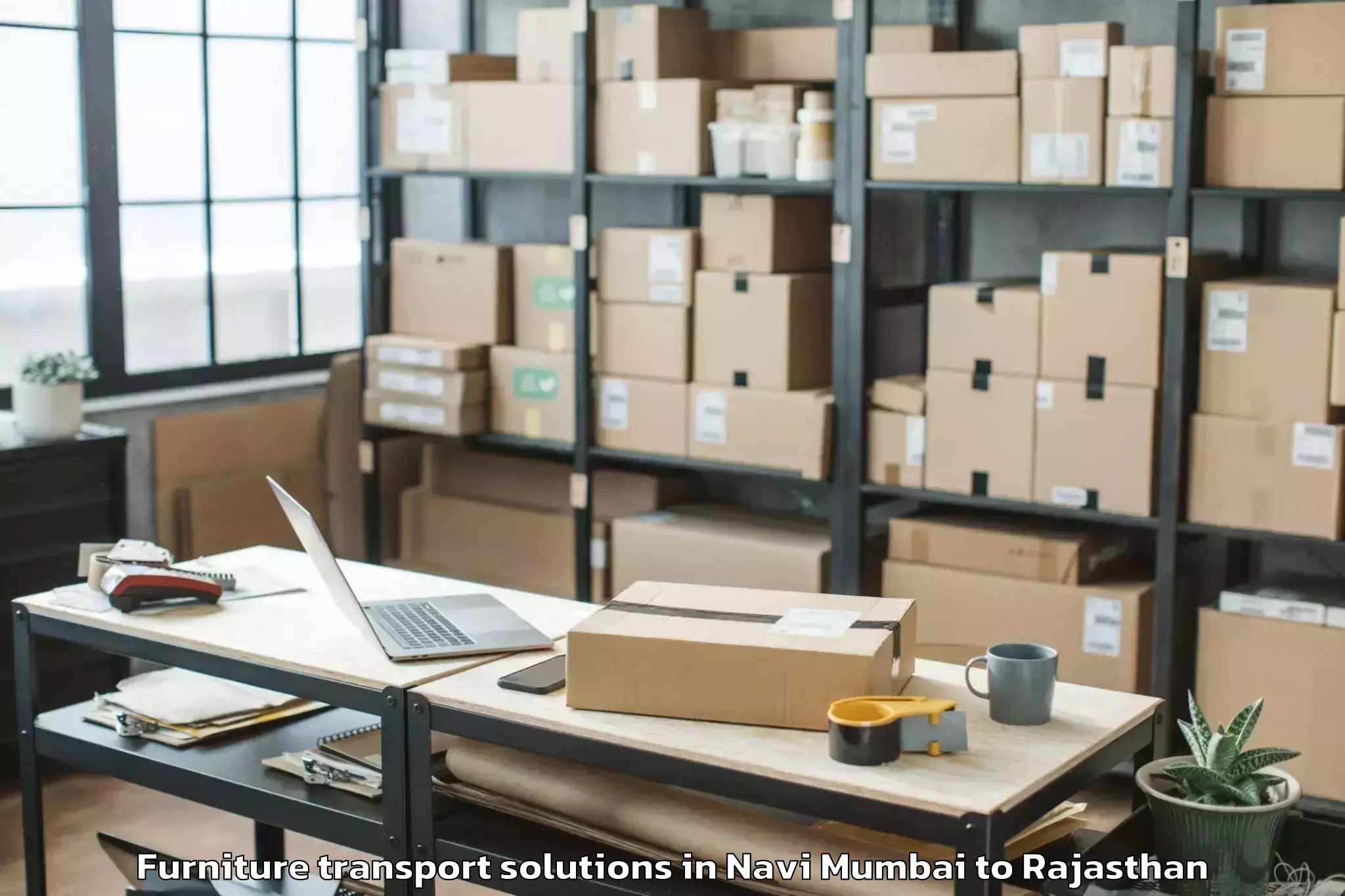 Reliable Navi Mumbai to Udaypur Furniture Transport Solutions